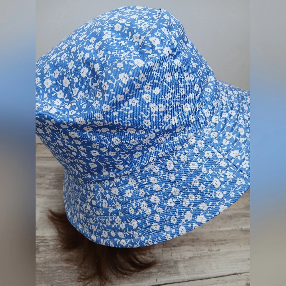 Ardene Blue White Floral Bucket Hat One Size Brand New - Picture 6 of 9